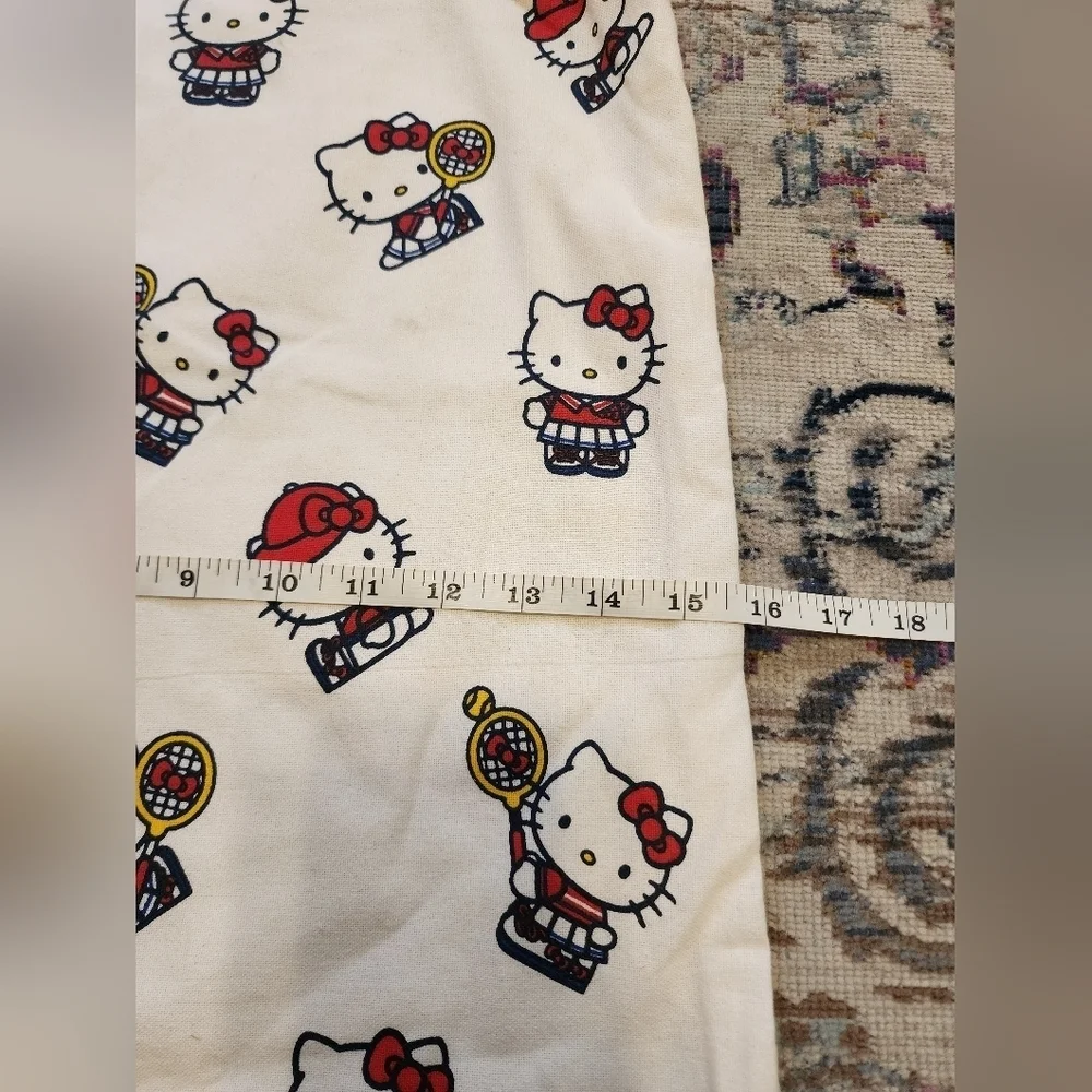 Hello Kitty Canvas Tote Bag Red + White Design, Pne Size